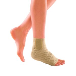 Компрессионный бандаж CircAid single band ankle foot wrap для компрессионного лечения венозных и лимфатических отёков при нестандартной форме стопы и лодыжки.