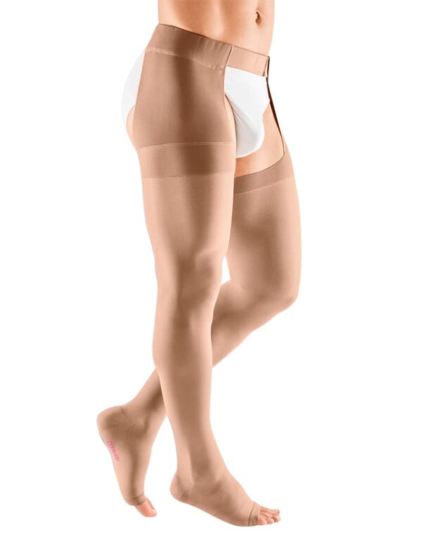 Компрессионный чулок 2 класса компрессии mediven plus с открытым носком и застёжкой на талии как универсальное решение в лечении заболеваний вен